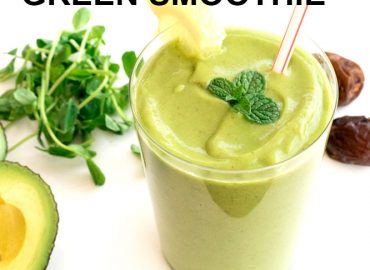 Smoothie Recipes – Green smoothie with avocado-kale & dates